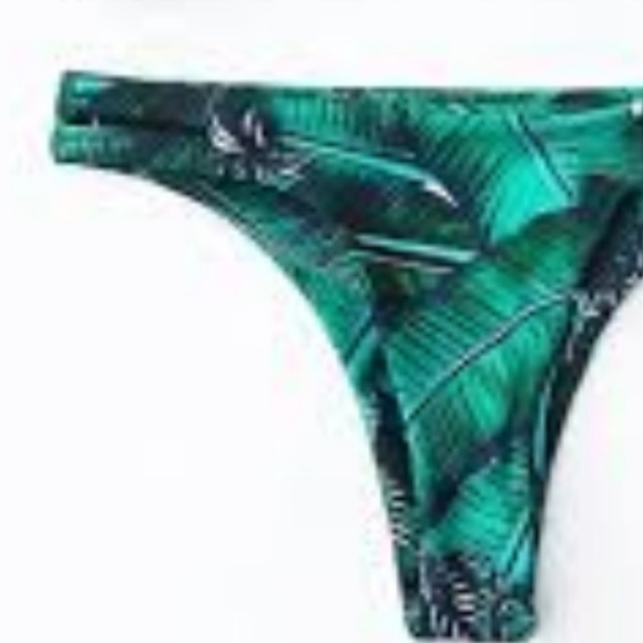 Leaf Print Thong Bikini Set - Picture 7 of 7